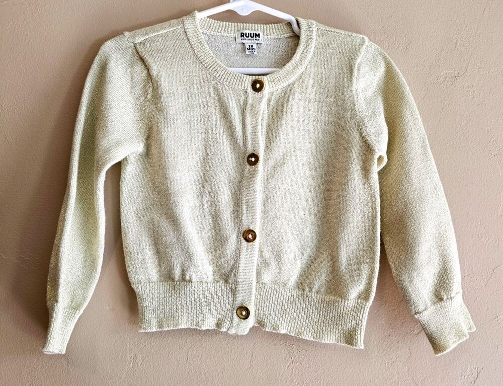 Ruum  Baby Girls gold Cardigan Sweater Size 18M